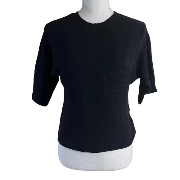 Philosophy Black Knit Sweater Size XS Pullover Round Neckline Half Sleeve Top - Picture 1 of 7
